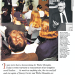 Nov 1993 Macalester Today article and images of Walter Mondale visit