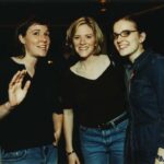 Three members of the Class of 1996 gathering at O'Gara's at Reunion 2001