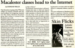 The Mac Weekly 10/7/1994 article about online class discussion