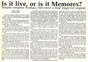 The Mac Weekly 10/8/1993 Bell Tower article