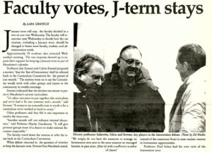 The Mac Weekly 2/18/1994 faculty vote about J-Term