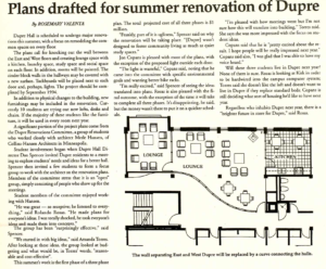 The Mac Weekly 4/8/1994 article about Dupre renovation