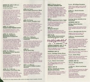 Arts and Events Calendar Spring 1996