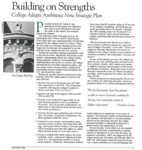 Article about the 1992 new strategic plan