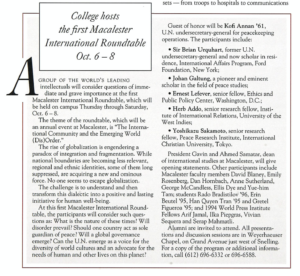 Article about the first International Roundtable in 1994