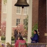 Ringing the bell at Commencement 1996