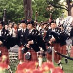 Bagpipers at Commencement 1996