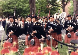 Bagpipers at Commencement 1996