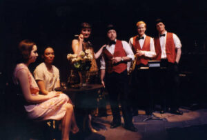 Performers on stage for Sunday Sunday Sunday 1999