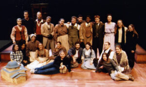 Performers on stage for The Cherry Orchard 2000