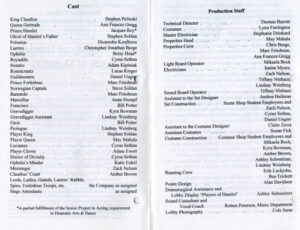 Program for Hamlet 2001