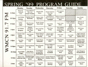 Program Guide of WMCN in spring '99 from Mac Weekly