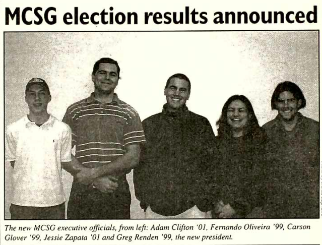 Article on MCSG election results in Mac Weekly 1998