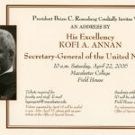 Kofi Annan Convocation Invitation 2006