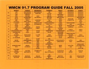 WMCN Radio Liner Notes-Program Guide 11/14/2005