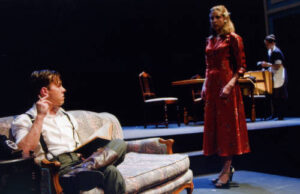 An image of two characters from the 2008 production of the Conduct of Life