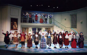 An image from the 2009 production of Tartuffe. The whole cast is getting ready to bow.