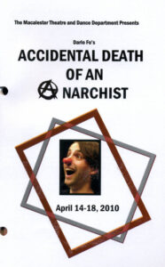 Promo poster for the 2010 production of the Accidental Death of an Anarchist
