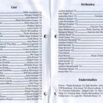 Program from the 2010 production of Cabaret listing the names of the cast and orchestra