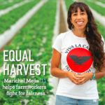 Marichel Mija in Macalester Today Fall 2020 highlighting her work to help farmworkers fight for fairness