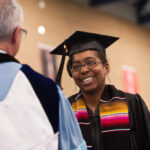 A close up of Jaye Gardiner during Commencement