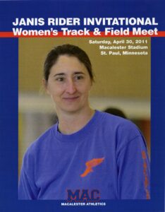 Flyer promoting Janis Rider Invitational Women's Track and Field Meet
