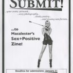 Flyer for a Sex Positive Zine asking students to submit material