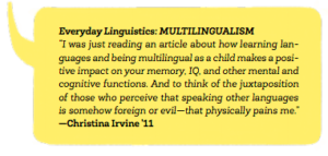 Quote from Christina about multilingualism