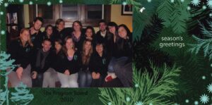 A Christmas postcard with the program board students in 2010