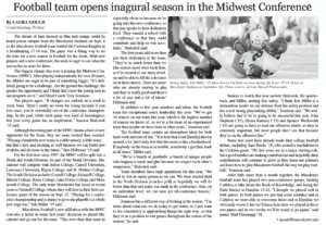 Football team opens inaugural season in the Midwest Conference
