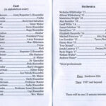 Program listing cast and orchestra