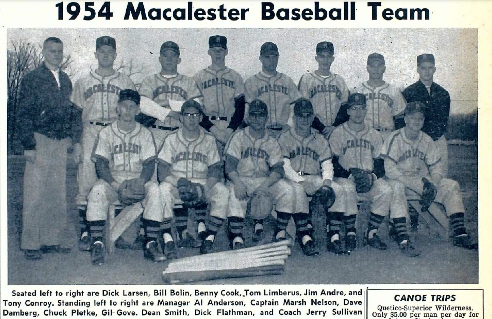 1954 Mac Baseball Team.