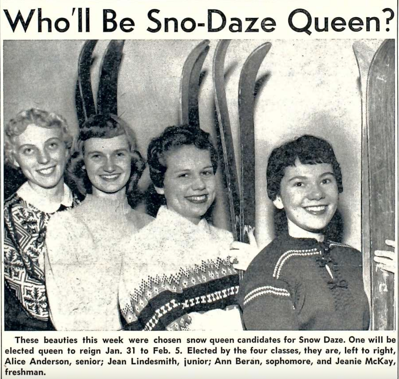 Sno Queen Candidates, 1955