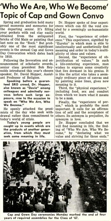 The Mac Weekly, May 12, 1967. Cap and Gown Convocation.