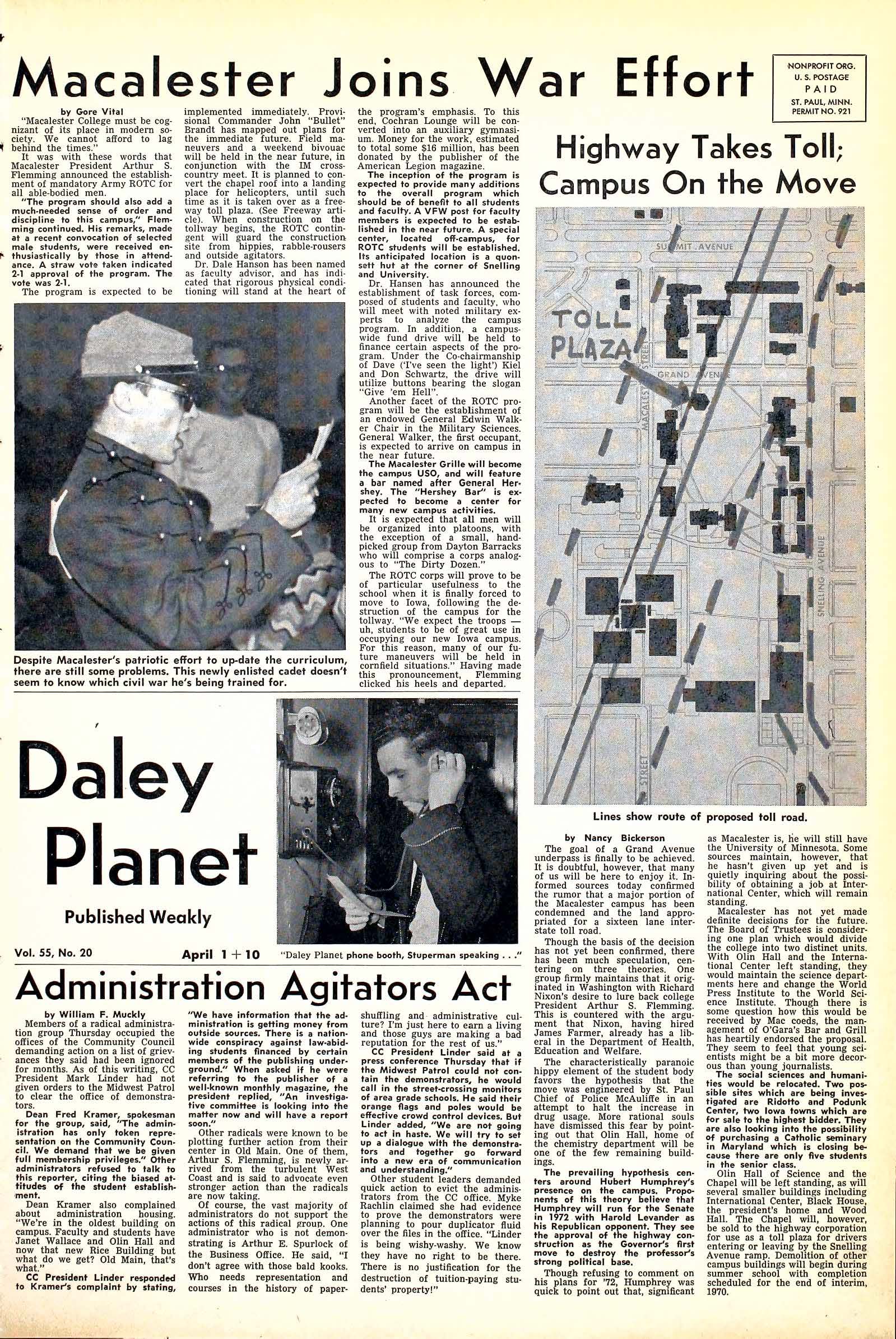 The Mac Weekly, April 11, 1969. Daley Planet Edition.