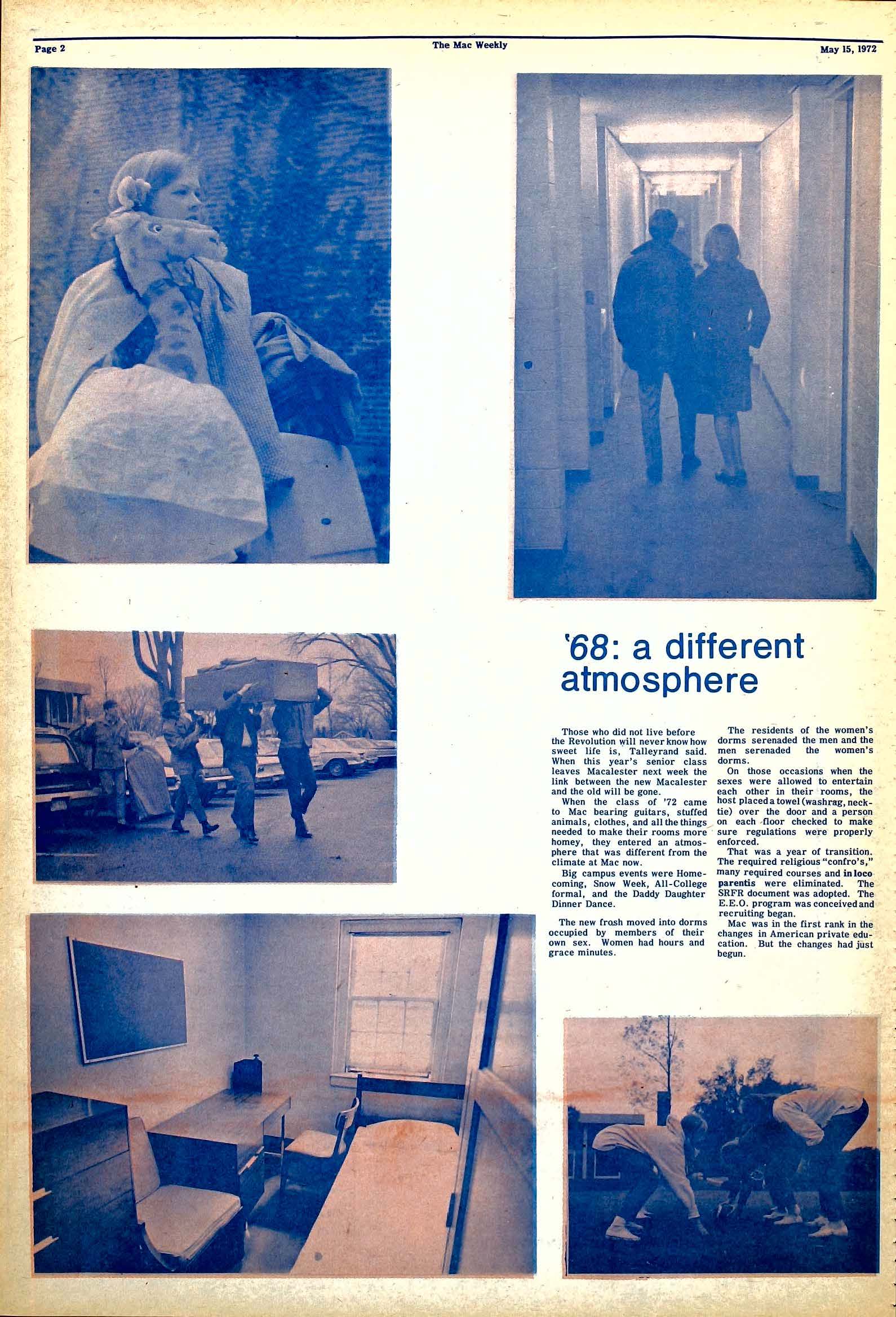 The Mac Weekly, May 15, 1972. Fall 1968 Remembered.