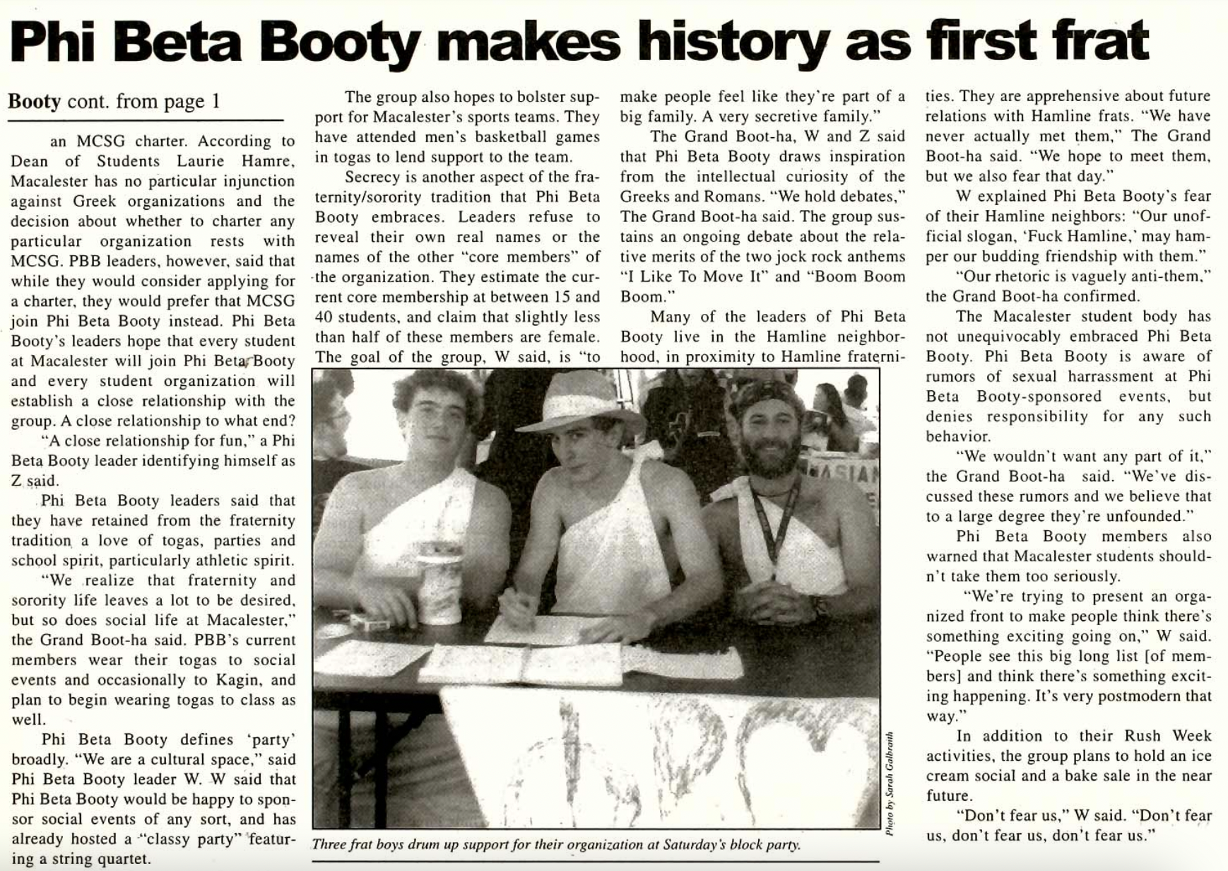 The Mac Weekly, September 15, 2000. Mac Frat Open to All.