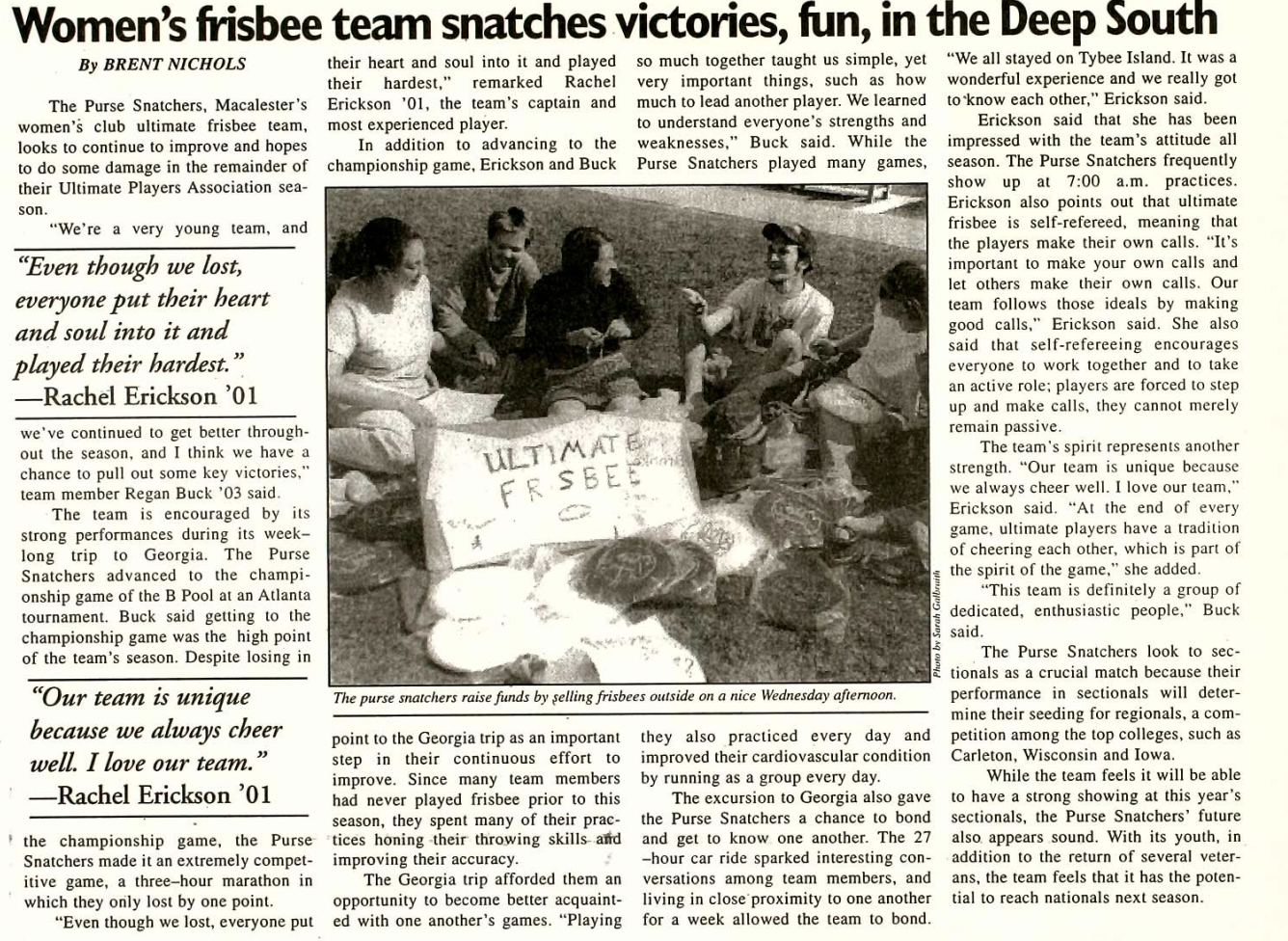 The Mac Weekly, April 7, 2000. Women's Frisbee.