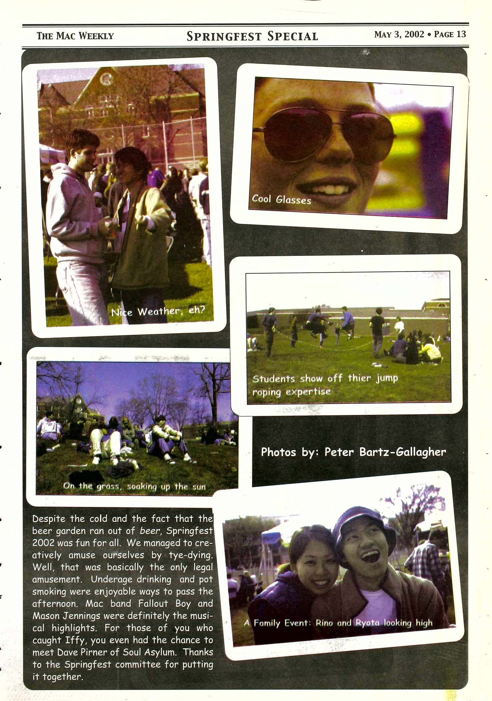 The Mac Weekly, May 3, 2002. Springfest.