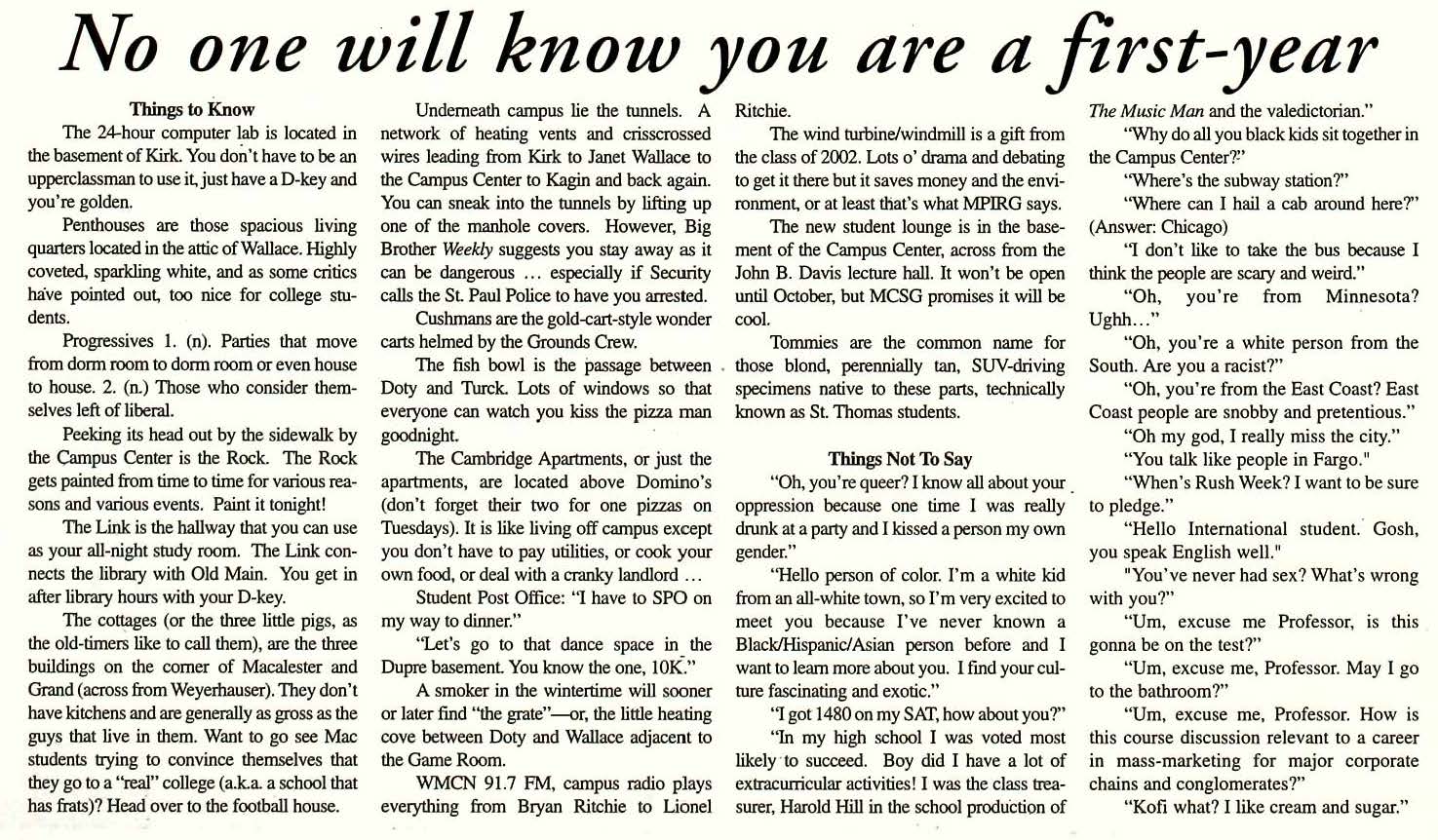 The Mac Weekly, September 4, 2003. No one will know you are a first year.