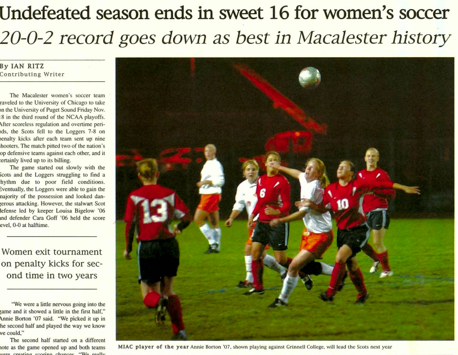 The Mac Weekly, December 2, 2005. Soccer.