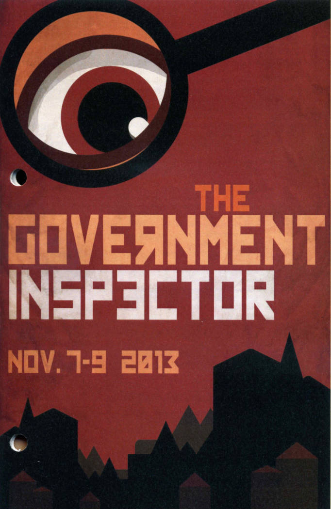Theatre and Dance Collection. Poster for The Governor Inspector, November 2013.