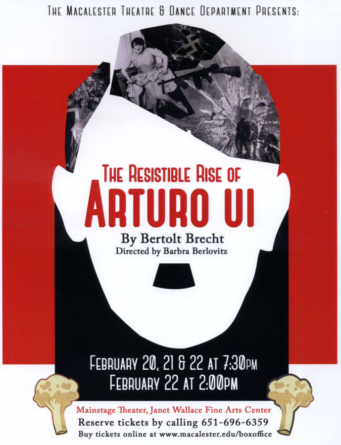 Theatre and Dance Collection, Poster for The Resistible Rise of Arturo Ui, February 2014.